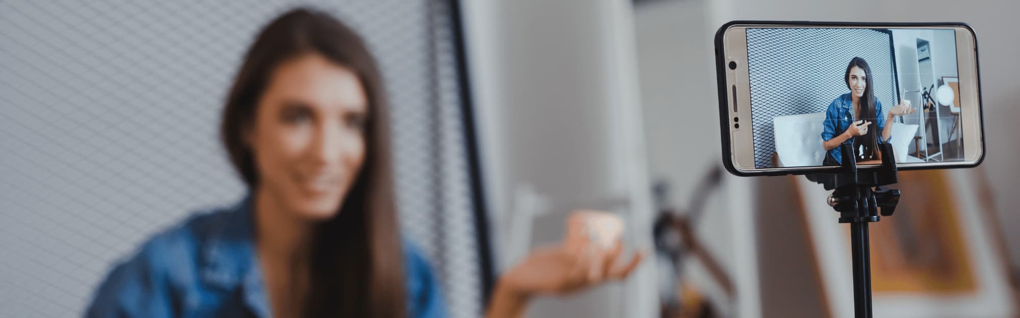 woman making a video